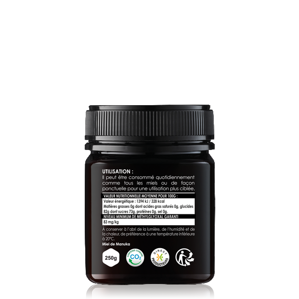 Comptoirs & Compagnies -- Miel de manuka iaa5+ (mgo 83) (origine Nouvelle zélande) - 250 g